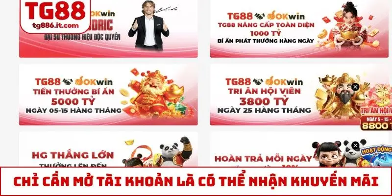 Chỉ cần mở tài khoản là có thể nhận khuyến mãi