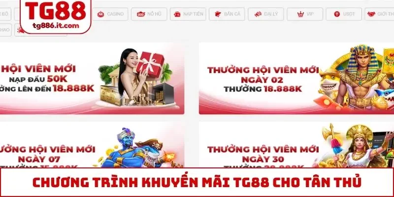 Chương trình khuyến mãi TG88 áp dụng cho tân thủ