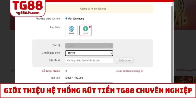 Giới thiệu hệ thống rút tiền TG88 chuyên nghiệp