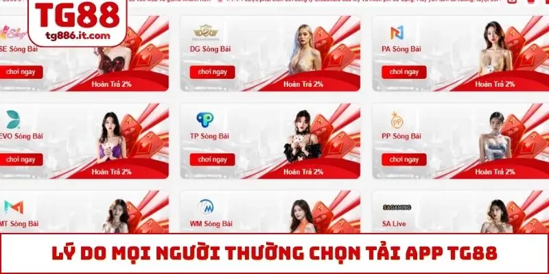 Lý do mọi người thường chọn tải app TG88