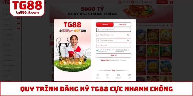 Quy trình đăng ký TG88 cực nhanh chóng, hiệu quả
